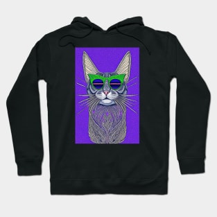 Cosmos Cat Wearing Sunglasses- Fission! Hoodie